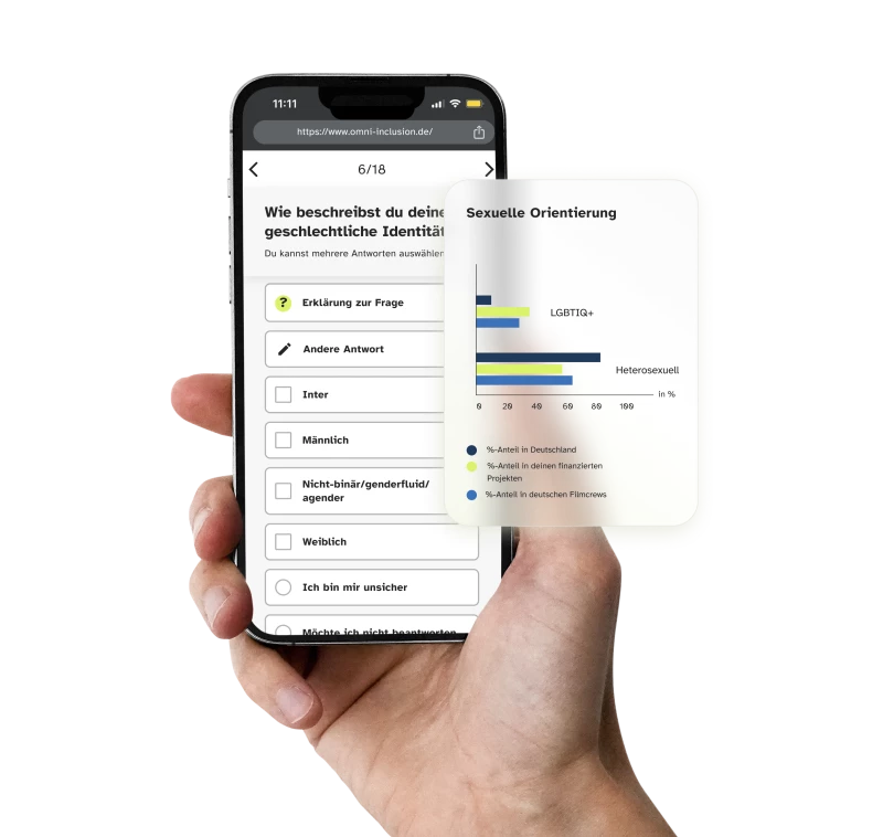 Smartphone mit Umfrage