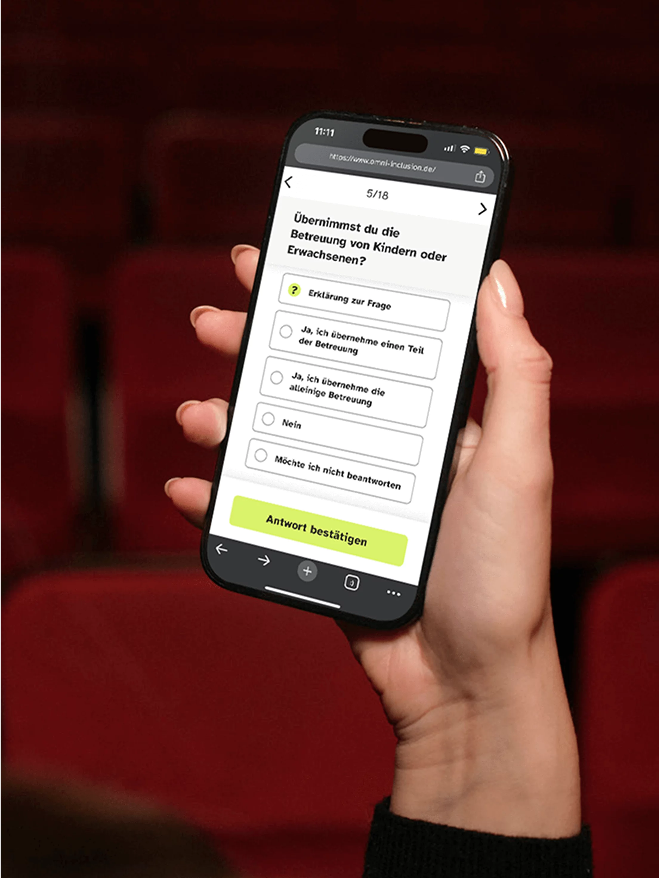 Smartphone mit Umfrage